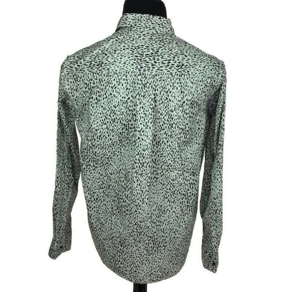 KENZO Cheetah Print Button Up Shirt Sage Leopard Print Animalier Cotton Ret $230 - Picture 5 of 6